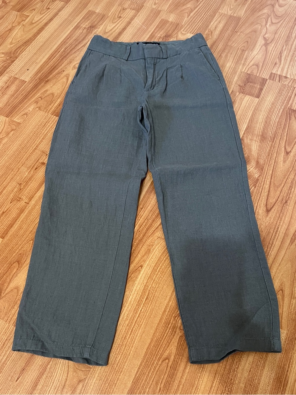 Zara 100% Linen Girl Straight Leg Pants